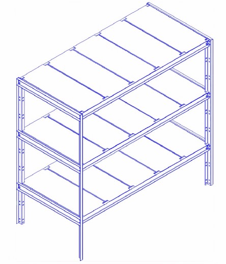 Стеллаж металлический 1255х1320х640 ТЕПЛОВЕНТКОМПЛЕКТ Стеллажи